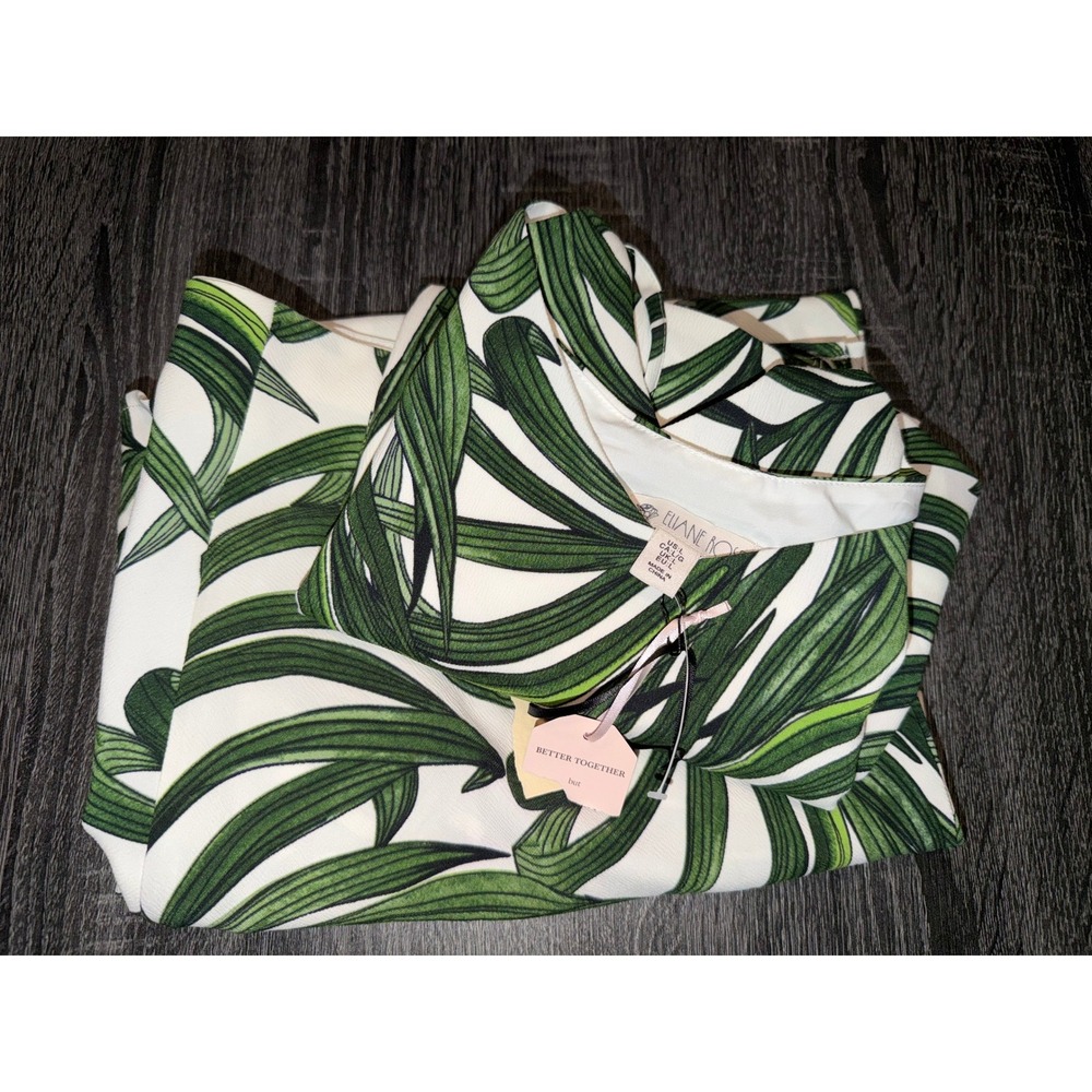 Eliane Rose NEW Tropical Palm Leaf Two Piece Set  Top‎ Skirt Resort Wear Size L - Picture 8 of 14